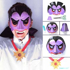 an image of a man with purple mask and star around his neck that has been cut out to make it look like he is wearing a costume