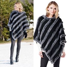 One Of My Absolute All-Time Favorite Pieces! It Looks Amazing On Everyone! I Mine And Wear It All Winter! Dress It Up Or Down!! Details In The Pics Black Poncho For Cold Weather In Fall, One Size Black Cape For Winter, Black Cape For Cold Weather In Fall, One Size Black Poncho For Cold Weather, Black Winter Poncho With Scarf, Black Poncho Cape For Cold Weather, Black Sparkly Hooded Shawl, Winter Fringe Cape Poncho, Cozy Black Cape Outerwear