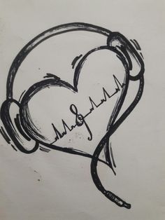 a drawing of a heart with a stethoscope on it