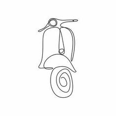 a line drawing of a scooter