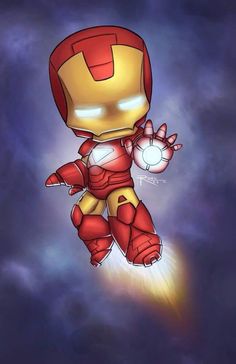 an iron man character flying through the air