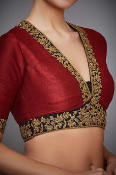 Buy Red Raw Silk Fully Embroidered Blouse Party Wear Designer online on Etsy India. Shop for handmade, vintage and unique Womens Blouses items from Craversvogue online on Etsy Wedding Bridal Saree, Bridal Saree Blouse, Embroided Blouse, Blouse Party Wear, Colors Wedding, Womens Blouses, Suit Designs, Bridal Saree, Embroidered Blouse