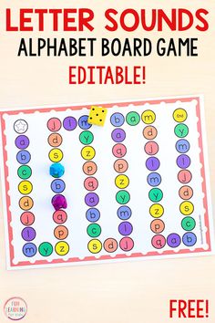 a printable letter sounds alphabet board game for kids