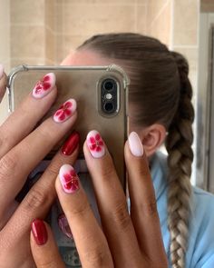 she’s only gone and done her nails properly 🫣 twinning with emma one of my nail girlies - absolutely in love with this set 🫶🏻 this is @the_gelbottle_inc Dolly & Bloodgood on my natural nails! might not seem impressive, but i feel i am smashing my biab journey long let’s see how long i can stick to it this time before i whack some gel extensions on hahaha I’m Caitlin, a BIAB and gel extension nail tech based out of my home studio in Colchester. With availability for new nail girlies in ap... Vacation Engagement Nails, Mismatched Nail Art, Summery Nails, Nail Idea, Dream Nails, Fire Nails, Funky Nails