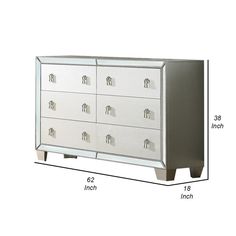 an image of a white dresser with drawers and knobs on the bottom drawer measurements