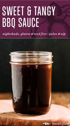 sweet and tangy bbq sauce in a glass jar