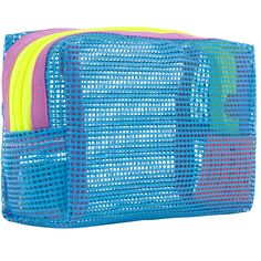 See your Stuff with our Mesh Bag Collection! The perfect small case for whatever you need to store- fit your essentials on the go! Use it as a makeup bag, art supply case, a place to store your stamp collection, toiletry bag, travel tech, and more! Tear resistant 100% vinyl coated mesh 5" height x 6" width x 2.5" depth, 3 oz Made in Los Angeles, California Small Knitting Projects, Diy Makeup Bag, Teacher Vibes, Color Cloud, Mesh Bags, Bags Storage, Stocking Fillers For Him, Kids Pjs, Travel Tech