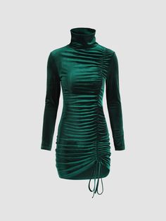 Score the best discounted overstock and returns at unbeatable prices on Bazar! Save this perfectly good piece of garment from becoming textile waste. Green Ruched Winter Dress, Green Ruched Dress For Fall, Winter Knee-length Ruched Dress, Cider Dresses, Solid Jumpsuit, Green Velvet Dress, Floral Cocktail Dress, Houndstooth Dress, Corset Mini Dress