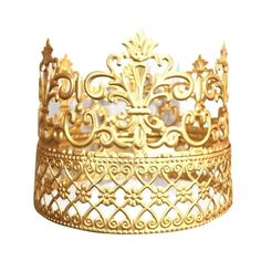 a gold crown is shown against a white background