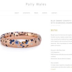 This Rose Gold Ring Features A Slightly Eroded Finish W/ Scattered Blue Sapphires And An Array Of Tiny Brilliant Diamonds. Each Ring Is Hand Crafted And Unique, No Two Are The Same. Attached Is A Photo Of The Original Listing From The Jeweler I Purchased It From. Polly Wales Jewelry, Confetti Ring, Blue Ombre, Brilliant Diamond, Womens Jewelry Rings, Red Gold, Blue Gold, Rose Gold Ring, Colored Diamonds