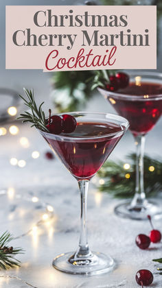 Cherry Christmas Cocktail, Cherry Brandy Cocktails, Big Batch Holiday Cocktails, Recipes With Brandy, Classic Martini Recipes, Chocolate Cherry Martini, Holiday Martini Recipes, Winter Martini Recipes, Cherry Martini Recipe