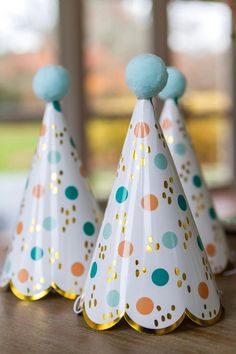 A pack of 8 super-fun party hats to get all of your guests in the mood to celebrate, with gold scalloped trim, polka-dot print, and colorful pom-poms for the cutest party hats your guests have ever seen! Product details: - Pack of 8 - Gold foil details, scalloped edges, pompoms - Size: 9.5” x 6.5” - Package Dimensions: 11.4" x 9.25" x 4” Fun Fair Party, Fun Fair, Party Kits, Kids' Party, Scalloped Trim, Care Bears, Scalloped Edges, In The Mood, Polka Dot Print