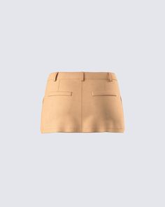 The outfit options are endless with this versatile piece 🌟 Pairable with literally anything, this fitted tan twill mini skirt is complete with slant front and back welt pockets for a clean look, and a waistband extension closure for an adjustable fit 😚 Fuzzy Skirt, Denim Pleated Skirt, White Corset Dress, Vegan Leather Skirt, Chain Dress, Marled Sweater, Red Mini Skirt, Orange Satin, White Corset