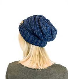 Thick slouchy oversized knit beanie in two tone. Perfect for keeping your head warm. Collect all the colors!

Head measurement: 57 cm, 22-3/8", Size 7-1/8
100% Soft Acrylic
One Size Fits Most
Imported | Oversized Fall Cable Knit Beanie One Size, Fall Acrylic Beanie One Size Fits Most, Blue Soft Knit Hat For Fall, Fall Acrylic Beanie One Size, Blue Soft Knit Beanie For Fall, Slouchy Soft Knit Beanie, Slouchy Knit Beanie One Size, Slouchy Soft Knit Cozy Beanie, Slouchy Knit Cozy Beanie