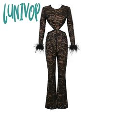 45217193296123|45217193328891|45217193361659|45217193394427 Black Bodycon Jumpsuit, Jumpsuit Fitted, Sequin Jumpsuit, Bodycon Jumpsuit, Lace Jumpsuit, Feather Trim, Strapless Jumpsuit, Black Romper, Glamorous Evening Gowns