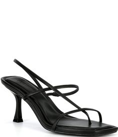 From Steve Madden&#x2C; the Locke Strappy Thong Square Toe Dress Sandals feature:Synthetic upperSlip on design with slingback strapSynthetic liningSynthetic outsoleApprox. 3" heel heightImported. Sleek Strappy Sandals For Spring, Sleek Strappy Spring Sandals, Chic T-strap Sandals For Night Out, Fitted Strappy Sandals For Spring, Summer Strappy T-strap Sandals With Buckle Closure, Chic Adjustable Slingback Sandals In Synthetic, Fitted Sandals With Adjustable Strap For Summer, Fitted Strappy Sandals With Heel Loop, Sleek Sandals For Summer Night Out