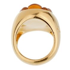 Luxury Gold Topaz Ring, Luxury Yellow Gold Signet Ring With Cabochon, Luxury Yellow Gold Cabochon Signet Ring, Luxury Gold Open Topaz Ring, Modern Yellow Gold Cabochon Rings, Elegant Yellow Cabochon Rings, Luxury Amber Rings For Formal Occasions, Luxury Gold Topaz Ring With Polished Finish, Modern Gold Signet Ring With Cabochon