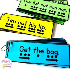 three bookmarks with words on them that say i'm cut his lip and get the bag