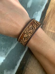 Hand Tooled Leather Cuff Bracelet | Etsy Women Leather Bracelet, Tooled Leather Cuff Bracelet, Western Leather Bracelet, Western Leather Crafts, Hand-tooled Leather Cuff Bracelet, Vintage Hand Tooled Leather Bracelets, Vintage Leather Bracelet With Hand Tooling, Vintage Hand-tooled Leather Bracelets, Brown Engraved Leather Cuff Bracelet