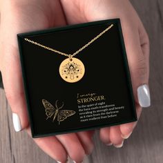 Celebrate transformation and personal growth with this stunning luna moth necklace featuring a beautifully engraved luna moth pendant. This decorative luna moth design captures the essence of resilience, serving as a daily reminder of inner strength and beauty. With a truly inspirational message, this gift is perfect for anyone going through a period of personal growth or seeking a symbol of spiritual transformation. This meaningful necklace is an ideal encouragement gift for a friend, family me Spiritual Butterfly Charm Necklace For Gift, Spiritual Butterfly Charm Necklace As Gift, Spiritual Necklace With Butterfly Charm As Gift, Nature-inspired Necklace With Butterfly Charm, Spiritual Butterfly Pendant Necklace Gift, Spiritual Butterfly Pendant Necklace For Gift, Luna Moth Design, Moth Pendant, Moth Necklace