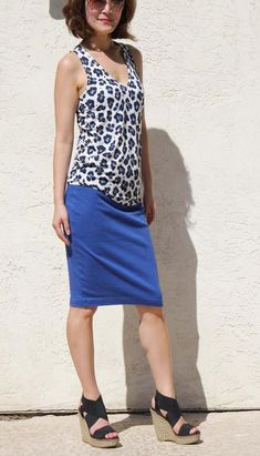 "Blue Everyday Pencil Skirt has been best seller season after season for reason It is made of high quality knit jersey fabric with great stretch Elastic waist is built for easy pull up Fit is just amazing as many customers praise It all adds up to a wardrobe classic that you'll wear and wear -Fitted Fit ( fits like glove as customers describe) -1\" wide elastic band is sewn underneath waist for easy pull on -Waist sits below naval -Made of high quality cotton/ poly interlock knit jersey Is your Everyday Skirt, Everyday Skirts, Blue Pencil Skirt, Skirt Straight, Plus Size Skirt, Skirt Plus Size, Skirt Knee Length, Office Skirt, San Ramon