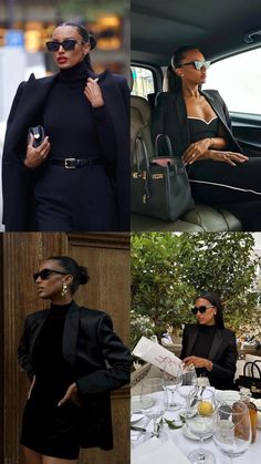 All Black Boss Lady Outfit, Black Boss Aesthetic, Rich Girl Aesthetic Outfit Black Women, Ceo Aesthetic Woman Office Outfits, Opulence Aesthetic Outfit, Business Chic Aesthetic, Rich Girl Outfits Black Women, Opulence Aesthetic Black Woman, Boss Chick Outfits