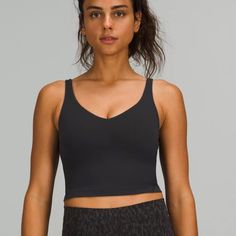 Brand New Lulu Lemon Align Tank Black Black Lulu Align Tank, Aline Tank Top Lulu, Lulu Lemon Tank Tops, Black Lulu Tank, Lulu Lemon Align Tank, Lulu Align Tank, Lulu Collection, Lululemon Sports Bra Tanks, Aerie Clothing