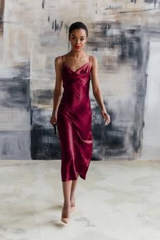 Wine silk slip midi dress Silk slip trends dress bridesmaid | Etsy Wine Silk Dress, Slip Prom Dress, Midi Dress Silk, Silk Cami Dress, Silk Dress Short, Slip Midi Dress, Wine Dress, Silk Satin Dress, Valentines Day Dresses