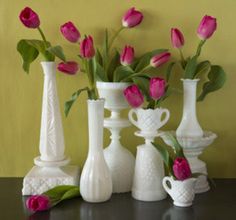 an image of vases with pink flowers in them on the internet page for pinterest