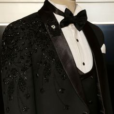 Black Designer Tuxedo for Weddings & Special Occasions – Uomo Attire Black Tuxedo For Black-tie Gala Events, Black Tuxedo For Black-tie Gala, Notch Lapel Tuxedo For Wedding Gala, Tailored Suits For Wedding And Gala, Elegant Tuxedo For Wedding Gala, Elegant Black Suit For Gala, Classic Black Blazer For Wedding, Elegant Wedding Tuxedo For Gala, Bespoke Fitted Tuxedo For Black-tie Events