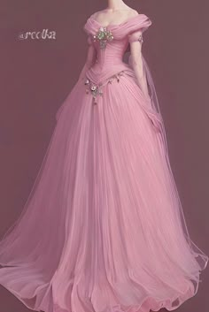 Fantasy Gowns Pink, Ethereal Fantasy Dress, Pink Fantasy Gown, Royal Dresses Aesthetic, Royal Dress Aesthetic, Pink Fantasy Dress, Pink Victorian Dress, Big Dresses