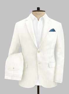 Make a style statement with our elegant and sophisticated suit that will surely add a touch of luxury to your daily wardrobe. Our Campari Cream Linen Suit is tailored using only the finest linen fabric with a solid texture and a stunning cream shade that will elevate your overall appearance. With its unique ability to