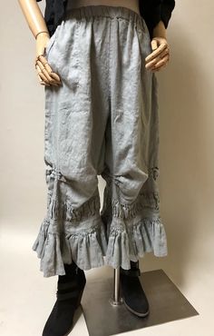 (1) Ruffled Wide Leg Linen Pants - Collette Pant – Heart's Desire Clothing Bohemian Wide-leg Pants With Ruffles, Fitted Linen Bottoms With Ruffles, Spring Linen Bottoms With Ruffle Hem, Fitted Linen Bohemian Bottoms, Fitted Bohemian Linen Bottoms, Grey Scale, Linen Gauze, Oak Barrel, Wide Leg Linen Pants