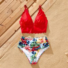 Introducing our Family Swimsuit adorned with Beautiful Flowers! Elevate your family's beach style with our matching red swimsuits decorated with vibrant flowers. Made from a blend of polyester and spandex, these swimsuits are not only stylish but also comfortable for a day of fun in the sun. Key Features: Each set includes a one-piece swimsuit or swim trunks for every family member, ensuring a coordinated and stylish look. Additionally, choose from our selection of swim cover-ups available in bo Swimsuit Collection, Vibrant Flowers, Red Swimsuit, Family Beach, Swimsuit Set, Fun In The Sun, Vibrant Flower, Color Rojo, Matching Family Outfits