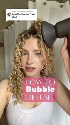 Barbara | Curly and Wavy Education on Instagram: "🫧Bubble Diffusing🫧 is one of the best and easiest ways to achieve mega root volume!⁣ ⁣ Save this video next time you are wanting to add some extra height to those curls😉⁣ ⁣ Click the link in my bio and checkout my FREE Ultimate Diffusing Guide for all of the diffusing hacks!⁣ .⁣ .⁣ .⁣ .⁣ .⁣ .⁣ .⁣ .⁣ .⁣ .⁣ .⁣ .⁣ .⁣ .⁣ .⁣ .⁣ .⁣ .⁣ .⁣ .⁣ .⁣ .⁣ .⁣ #diffuser #diffusing #volume #rootvolume #curlyhairstyles #curltips #curlhacks #curlvitality" Wavy Hair Diy, Root Volume, Wavy Hair Care, Natural Curly Hair Cuts, Waves Curls