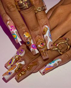 Gelly Nail Designs, Acrylic Accessories, Hello Nails, Drip Nails, Long Acrylic Nails Coffin, Exotic Nails, Unique Acrylic Nails, Coffin Nails Designs, Fire Nails