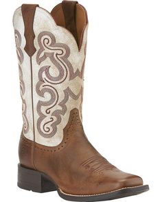 Ariat Women's Quickdraw Cowgirl Boots - Square Toe, Brown Cowgirl Boots Square Toe, Classic Black Boots, Boots For Ladies, Bota Country, Dr Shoes, Wedding Boots, Ariat Boots, Estilo Country, Boots Square Toe