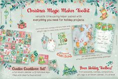 Christmas Magic Maker Toolkit: Holidays Clip Arts, Graphics & Templates Bright Design