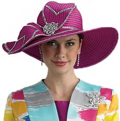 Lily and Taylor H289 1 piece HAT Color: Black, Canary, Emerald, Fuchsia, Ice Blue, Purple, White, White/Black Purple Wide Brim Hat For Spring, Fitted Purple Hat For Spring, Purple Sun Hat With Curved Brim For Spring, Purple Fedora Hat For Spring, Pink Fitted Hat For The Beach, Fitted Pink Hats For Beach, Fitted Pink Hats For The Beach, Fitted Pink Hat For The Beach, Pink Fitted Sun Hat With Curved Brim