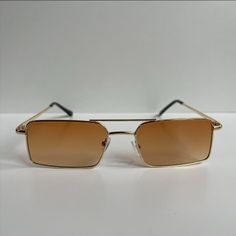 Vintage Y2k 90s 2000s Unique Slim Gold Trim Square Sunglasses Gold Trim With A Brown Lens These Sunnies Are Unisex! Uva/Uvb Protection Brand New Alexander Mcqueen Sunglasses, Mirrored Aviators, Yellow Sunglasses, Mirrored Aviator Sunglasses, American Western, Grey Sunglasses, Brown Lens, Tortoise Shell Sunglasses, Clip On Sunglasses