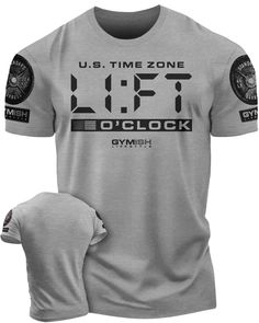 Lift O'Clock Funny Motivational Workout T-Shirt, Lifting Shirt, Gym Gear, Gym Apparel, Workout Gift, Gift for him, Gift for Weightlifters The Lift O'Clock T-Shirt is perfect for motivating you during your workouts. It is made with a very soft and lightweight fabric blend of 60% cotton and 40% polyester, providing a comfortable and regular fit. The manly fashion cut with side seams adds a touch of style to your workout wardrobe. Athletic Heather Short Sleeve T-shirt For Training, Athletic Heather Moisture-wicking T-shirt For Gym, Athletic Heather Breathable Short Sleeve T-shirt, Gray Athletic Fit T-shirt For Training, Athletic Heather Crew Neck T-shirt For Gym, Athletic Heather Workout T-shirt, Pre-shrunk Cotton T-shirt For Training, Athletic Heather Short Sleeve Tops For Training, Breathable Crew Neck T-shirt In Athletic Heather