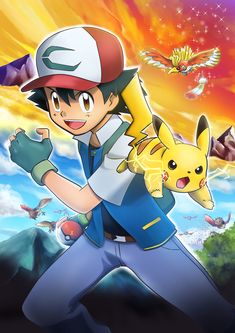 the pokemon movie poster with pikachu and eevee