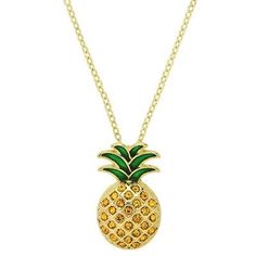 Pineapple Necklace Crystal Rhinestone Tropical Leaf Fruit Beach Jewelry GOLD  | eBay Pineapple Necklace, Gold Sign, Tropical Leaf, Necklace Crystal, Pendant Design, Beach Jewelry, Fashion Jewelry Necklaces, Tropical Leaves, Jewelry Gold