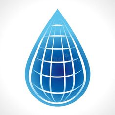 Water global logo concept stock illustration Global Logo, Blue Symbol, Clean Ocean, Water Blue, Logo Concept