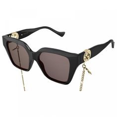 Elevate your style with the luxurious Gucci GG1023S 005 Black/Brown cat eye sunglasses, exclusively available at OSSA FRAMES.  Crafted from high-quality acetate, these exquisite sunglasses feature a sleek black frame that exudes sophistication and elegance. The contrasting brown lenses add a touch of warmth and glamour, making these sunglasses the perfect accessory for any fashion-forward woman.  With a lens socket width of 54, these sunglasses provide excellent coverage and protection from the sun's harsh rays. The full rim frame design ensures durability and longevity, so you can enjoy these stylish shades for years to come.  Designed for the modern woman who appreciates fine craftsmanship and attention to detail, the Gucci GG1023S sunglasses are sure to turn heads wherever you go. The s Luxury Gucci Elegant Cat Eye Sunglasses, Designer Cat Eye Tinted Sunglasses, Luxury Cat Eye Sunglasses With Gradient Lenses For Party, Designer Cat Eye Sunglasses For Evening, Luxury Cat Eye Sunglasses With Gradient Lenses, Luxury Cat Eye Sunglasses For Party, Luxury Cat Eye Sunglasses With Gradient Lenses For Evening, Designer Cat Eye Sunglasses With Tinted Lenses For Evening, Designer Cat Eye Sunglasses With Gradient Lenses For Evening