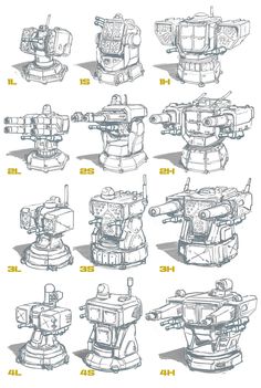 some drawings of different types of vehicles