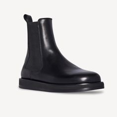 The Row Gaia Leather Gored Boots. Black Size 37. Purchased From Bergdorfs. Like New Condition, Worn Once. No Box Or Bag. Boots Black, The Row, Limited Time, New Color, Bootie Boots, Ankle Boots, Like New, Size 7, Women Shoes