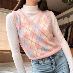 Sweater Vest Outfit, Elegante Casual, Vest Outfits, Mode Inspo, Korean Outfits, Mode Inspiration, Preppy Outfits, Teen Fashion Outfits, Soft Girl