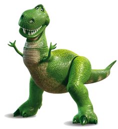 a green toy dinosaur with its mouth open