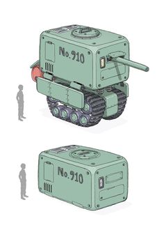 an army tank is shown in two different views, one showing the front and back